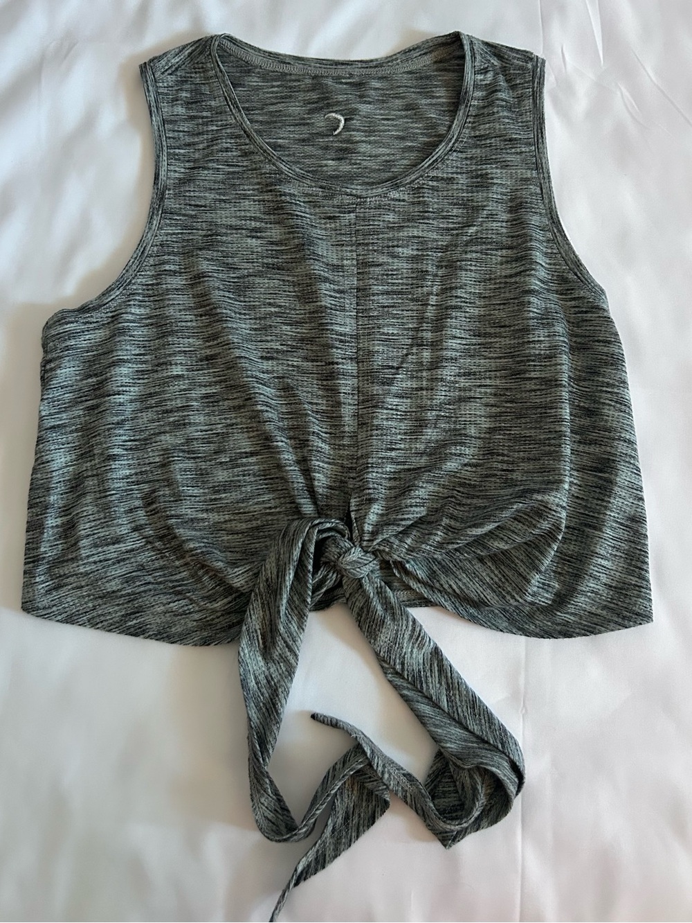 Zyia Active Heather Gray Infiniti Tie-Front Tank Top Size Large